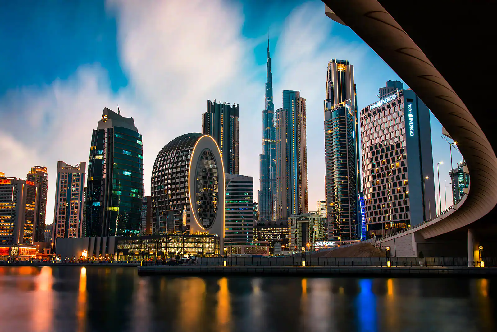 Business Bay skyline and Dubai Canal